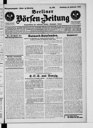Berliner Börsen-Zeitung vom 26.02.1933