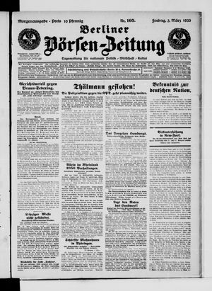 Berliner Börsen-Zeitung vom 03.03.1933