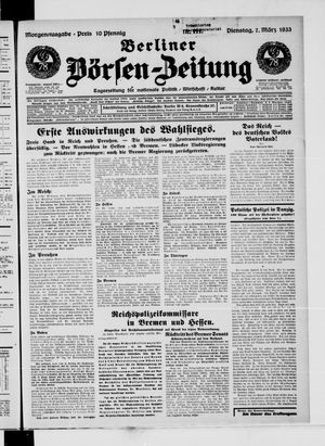Berliner Börsen-Zeitung vom 07.03.1933