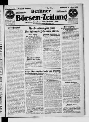Berliner Börsen-Zeitung vom 08.03.1933