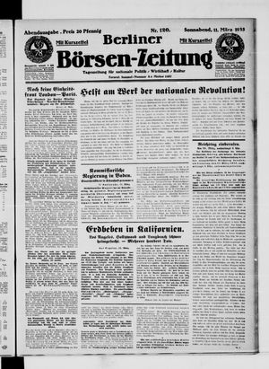 Berliner Börsen-Zeitung vom 11.03.1933