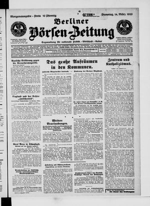 Berliner Börsen-Zeitung vom 14.03.1933