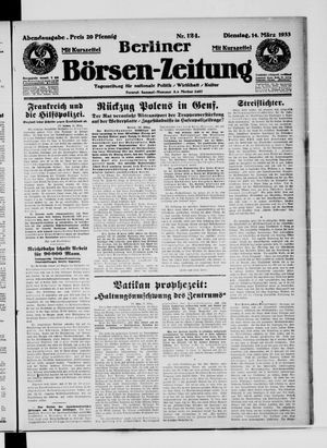 Berliner Börsen-Zeitung vom 14.03.1933