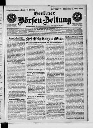 Berliner Börsen-Zeitung vom 15.03.1933