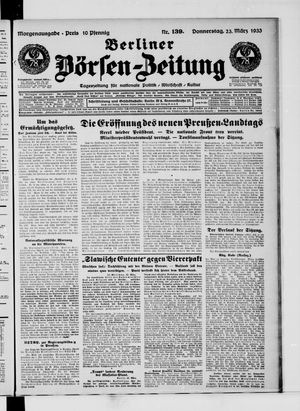 Berliner Börsen-Zeitung vom 23.03.1933