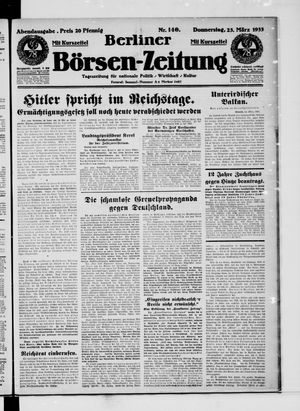 Berliner Börsen-Zeitung vom 23.03.1933