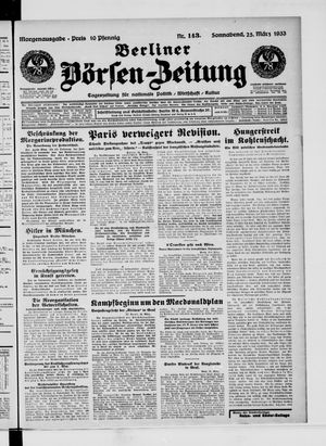 Berliner Börsen-Zeitung vom 25.03.1933