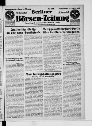 Berliner Börsen-Zeitung vom 25.03.1933