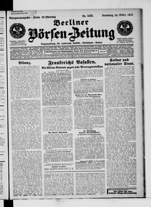 Berliner Börsen-Zeitung vom 26.03.1933