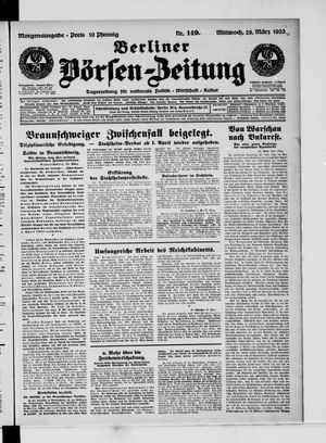 Berliner Börsen-Zeitung vom 29.03.1933