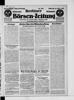 Berliner Börsen-Zeitung vom 29.03.1933