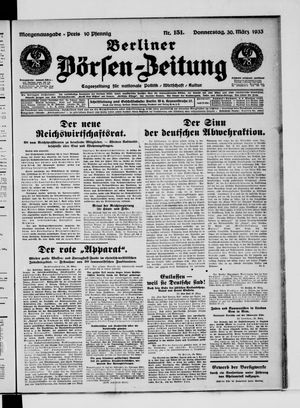 Berliner Börsen-Zeitung vom 30.03.1933