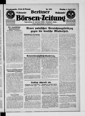 Berliner Börsen-Zeitung vom 03.04.1933