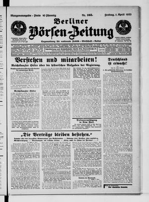 Berliner Börsen-Zeitung vom 07.04.1933