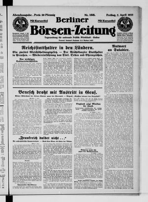 Berliner Börsen-Zeitung vom 07.04.1933