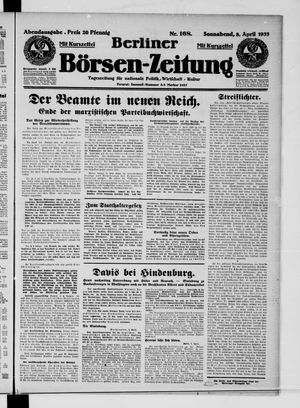 Berliner Börsen-Zeitung vom 08.04.1933