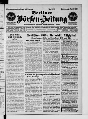 Berliner Börsen-Zeitung vom 09.04.1933