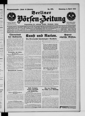 Berliner Börsen-Zeitung vom 11.04.1933