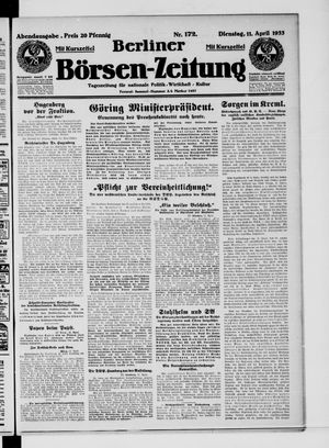 Berliner Börsen-Zeitung vom 11.04.1933