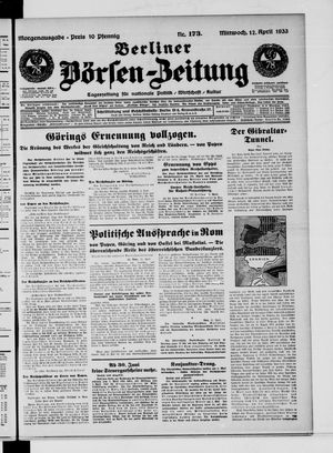 Berliner Börsen-Zeitung vom 12.04.1933