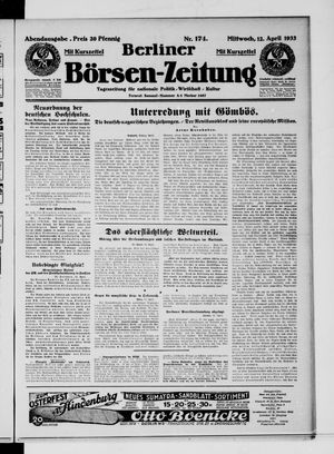 Berliner Börsen-Zeitung vom 12.04.1933