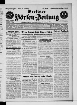 Berliner Börsen-Zeitung vom 13.04.1933