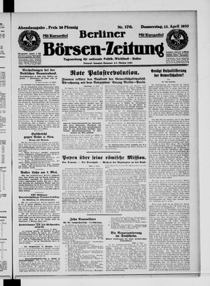 Berliner Börsen-Zeitung vom 13.04.1933