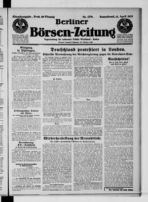 Berliner Börsen-Zeitung vom 15.04.1933