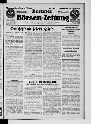 Berliner Börsen-Zeitung vom 20.04.1933