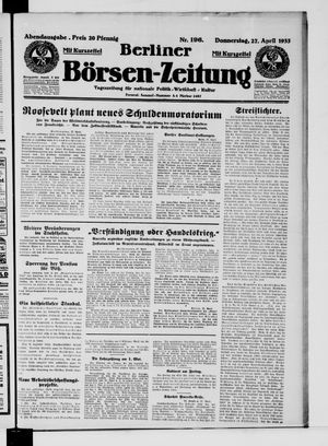 Berliner Börsen-Zeitung vom 27.04.1933