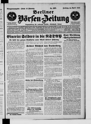 Berliner Börsen-Zeitung vom 28.04.1933