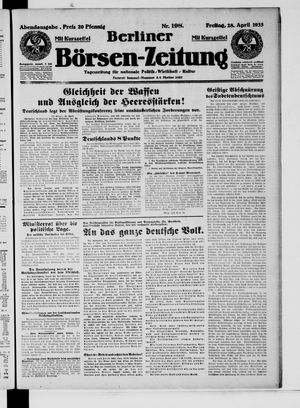 Berliner Börsen-Zeitung vom 28.04.1933