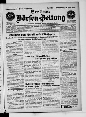 Berliner Börsen-Zeitung vom 04.05.1933