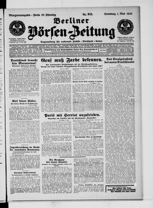 Berliner Börsen-Zeitung vom 07.05.1933