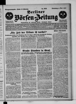 Berliner Börsen-Zeitung vom 09.05.1933