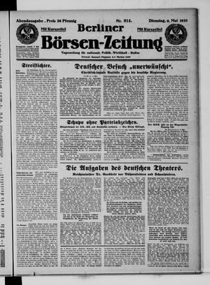 Berliner Börsen-Zeitung vom 09.05.1933