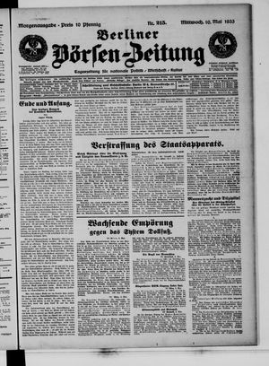 Berliner Börsen-Zeitung vom 10.05.1933