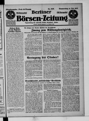 Berliner Börsen-Zeitung vom 11.05.1933