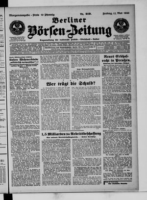 Berliner Börsen-Zeitung on May 12, 1933