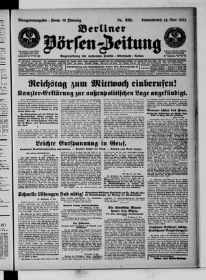 Berliner Börsen-Zeitung on May 13, 1933