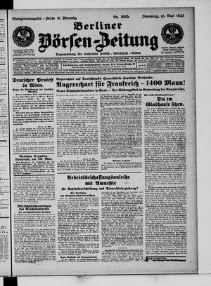 Berliner Börsen-Zeitung vom 16.05.1933
