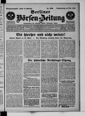 Berliner Börsen-Zeitung vom 18.05.1933
