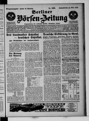 Berliner Börsen-Zeitung vom 20.05.1933