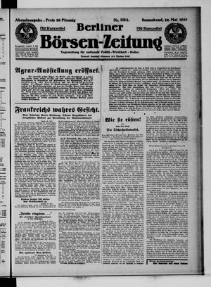 Berliner Börsen-Zeitung vom 20.05.1933