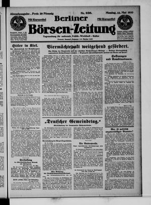 Berliner Börsen-Zeitung vom 22.05.1933