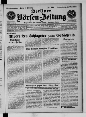Berliner Börsen-Zeitung vom 25.05.1933