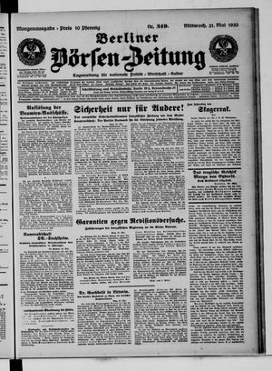Berliner Börsen-Zeitung vom 31.05.1933