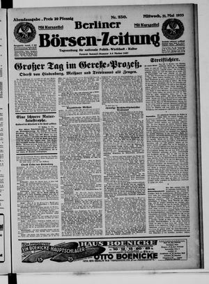 Berliner Börsen-Zeitung vom 31.05.1933
