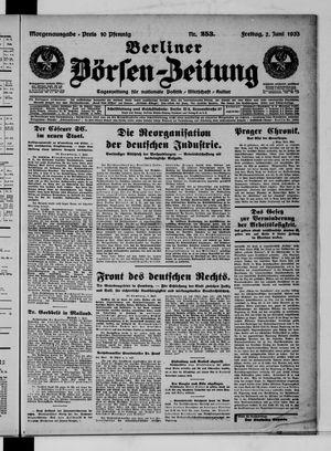 Berliner Börsen-Zeitung vom 02.06.1933