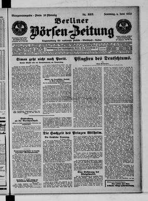 Berliner Börsen-Zeitung vom 04.06.1933